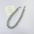 45cm Glitter Sequin Round Bead Bag Strap, Transparent Sparkly Ball Beaded Replacement Purse Chain with Silver Swivel Clasps