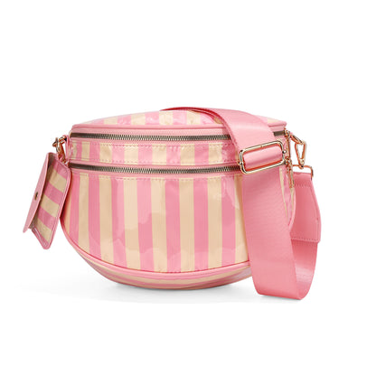 PVC Striped Crossbody Bag for Women