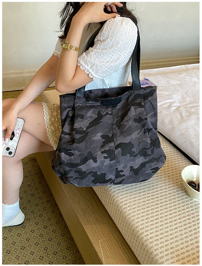 Camouflage Canvas Large Tote Bag