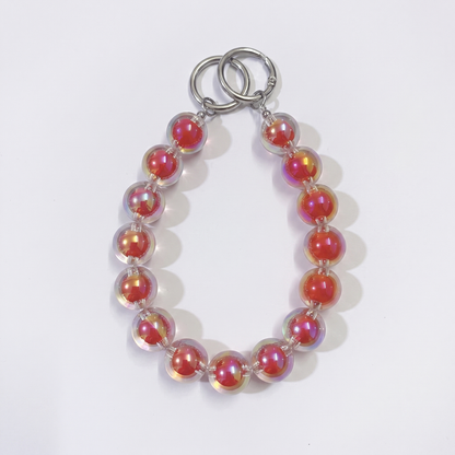 Transparent Double-Layer Round Bead Bag Chain