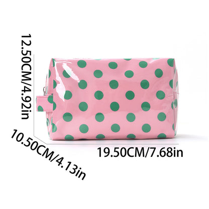PVC Polka-Dot Cosmetic Bag Waterproof Travel Toiletry Organizer