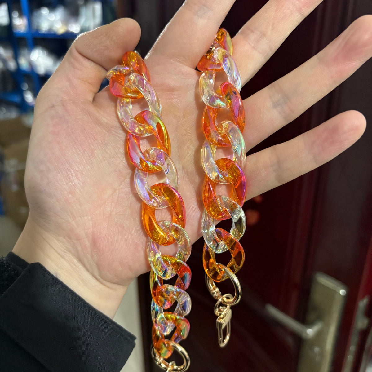 Y2K Iridescent Acrylic Chain Strap 14.6" / 37cm