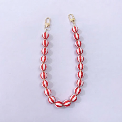 Striped Candy Color Beaded Bag Chain, 45cm / 20 Inches