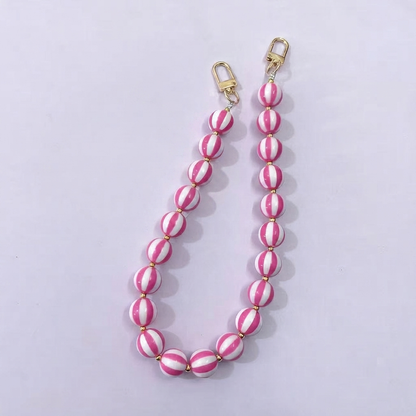 Striped Candy Color Beaded Bag Chain, 45cm / 20 Inches