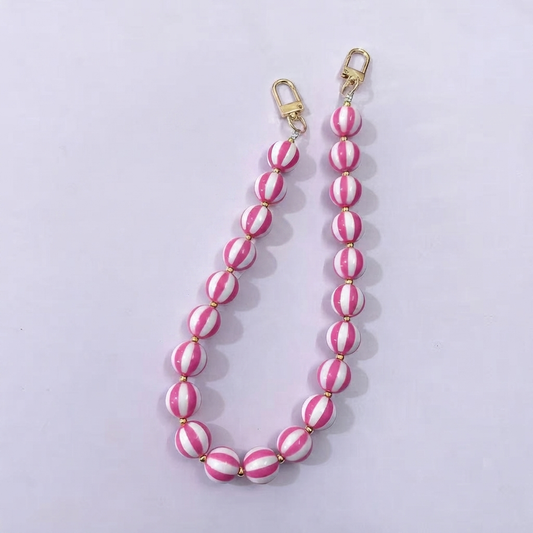 Striped Candy Color Beaded Bag Chain, 45cm / 20 Inches