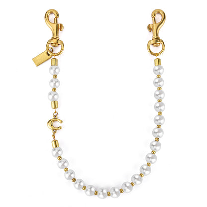 Shiny Faux Pearl Bag Chain Charm, Fashion New Trend Accessory for Crossbody & Handheld Bags