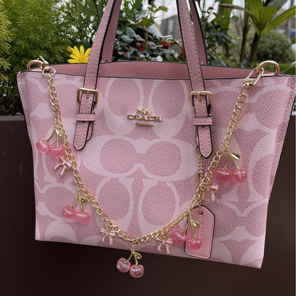 Cherry & Bow Bag Chain, Cute Decorative Handbag Charm for Women