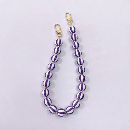 Striped Candy Color Beaded Bag Chain, 45cm / 20 Inches