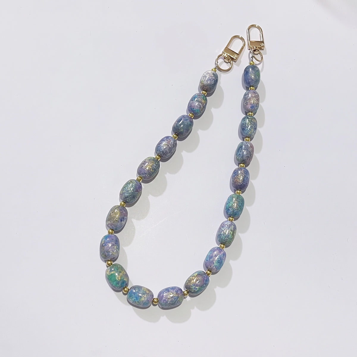 45cm Handmade Glitter Oil‑Painting Beaded Bag Strap
