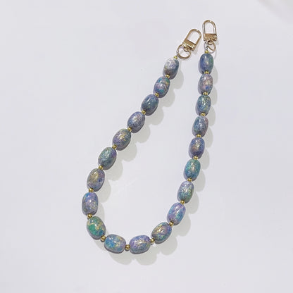 45cm Handmade Glitter Oil‑Painting Beaded Bag Strap