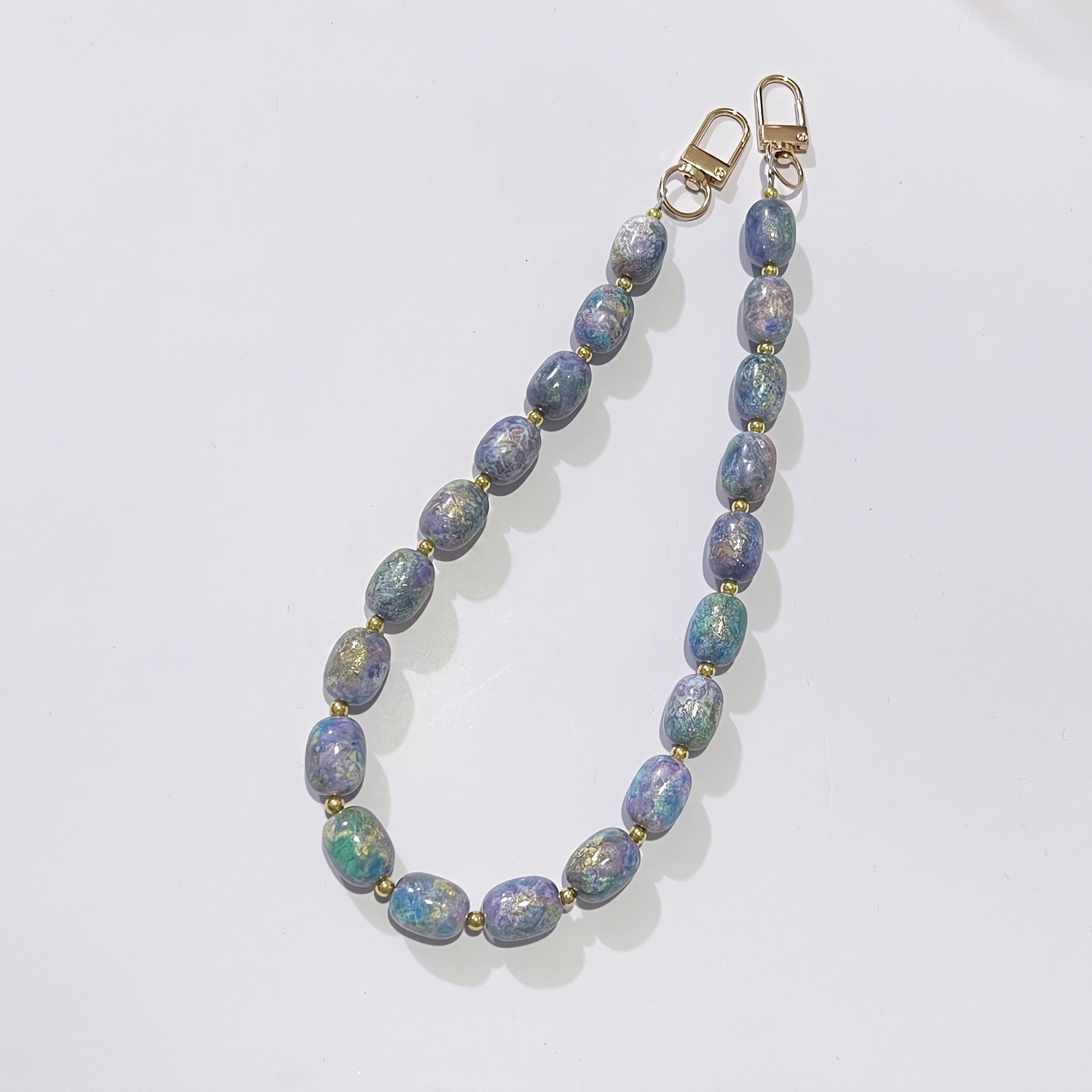 45cm Handmade Glitter Oil‑Painting Beaded Bag Strap