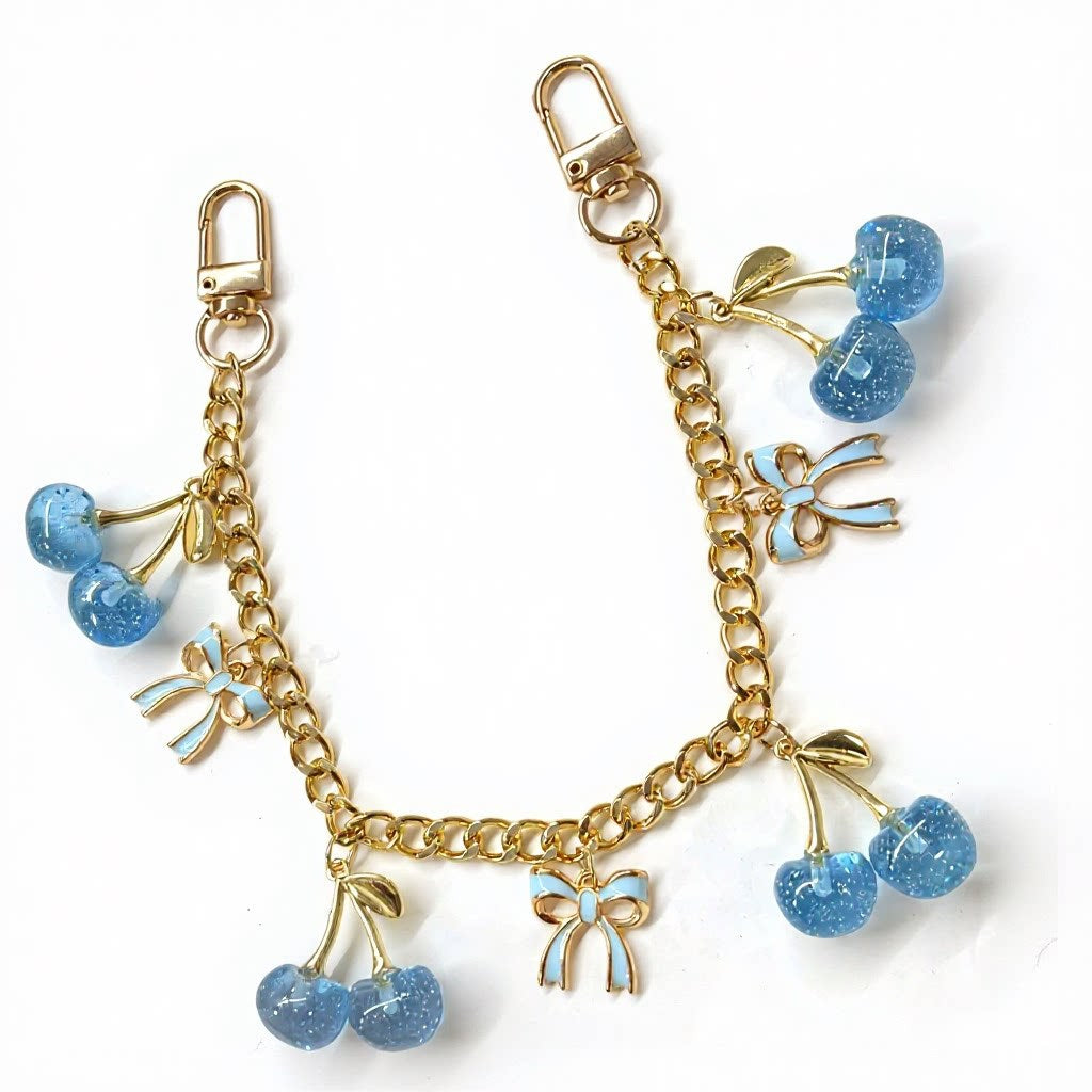 Cherry & Bow Bag Chain, Cute Decorative Handbag Charm for Women