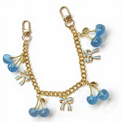 Cherry & Bow Bag Chain, Cute Decorative Handbag Charm for Women