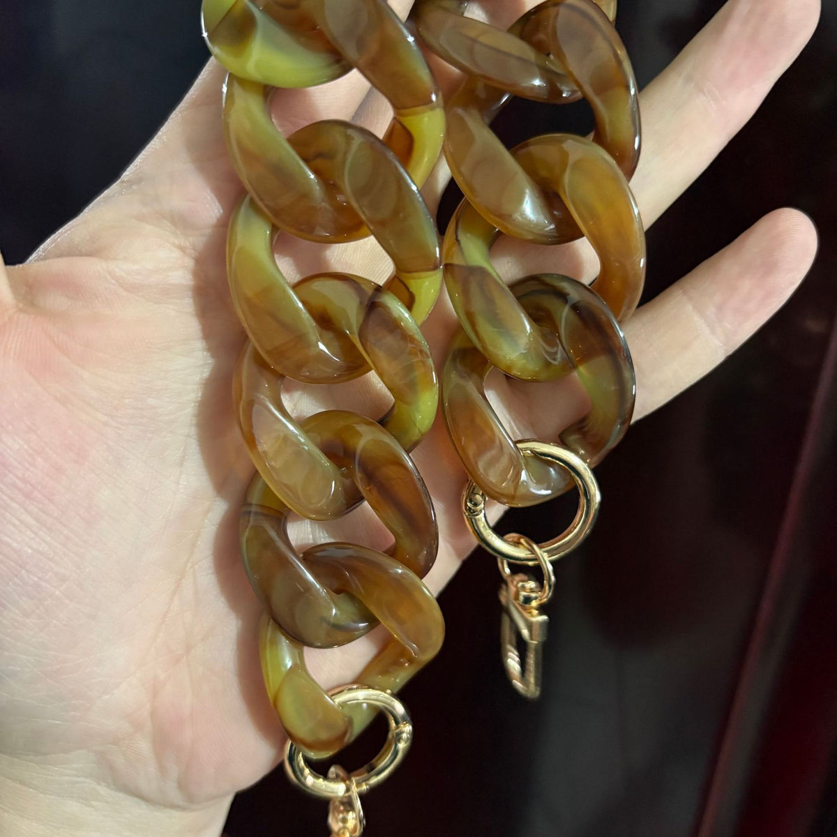 Large Flat Chain Strap - Acrylic Luxury Handbag Strap Fashionable for DIY Crafts