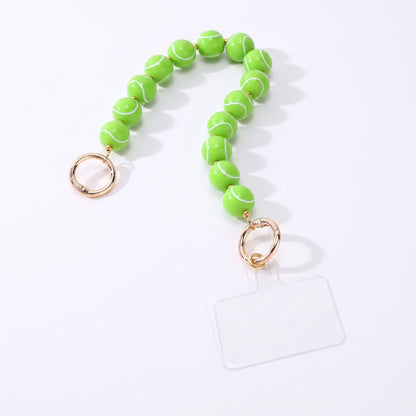 Sports Basketball Round Bead Decorative Bag Chain Strap