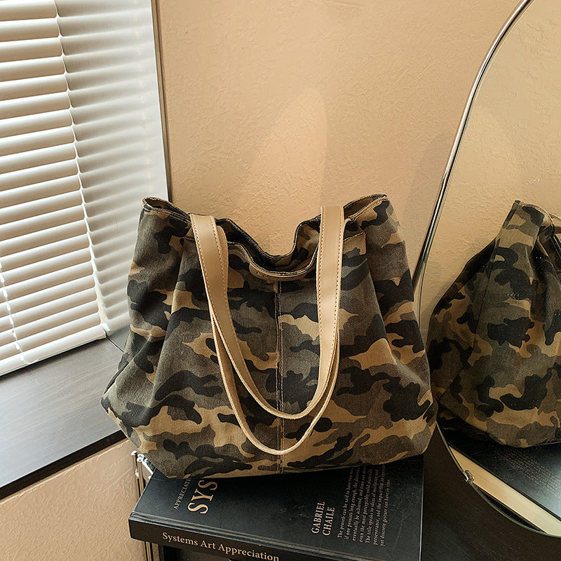 Camouflage Canvas Large Tote Bag