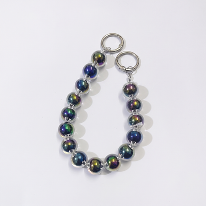 Transparent Double-Layer Round Bead Bag Chain