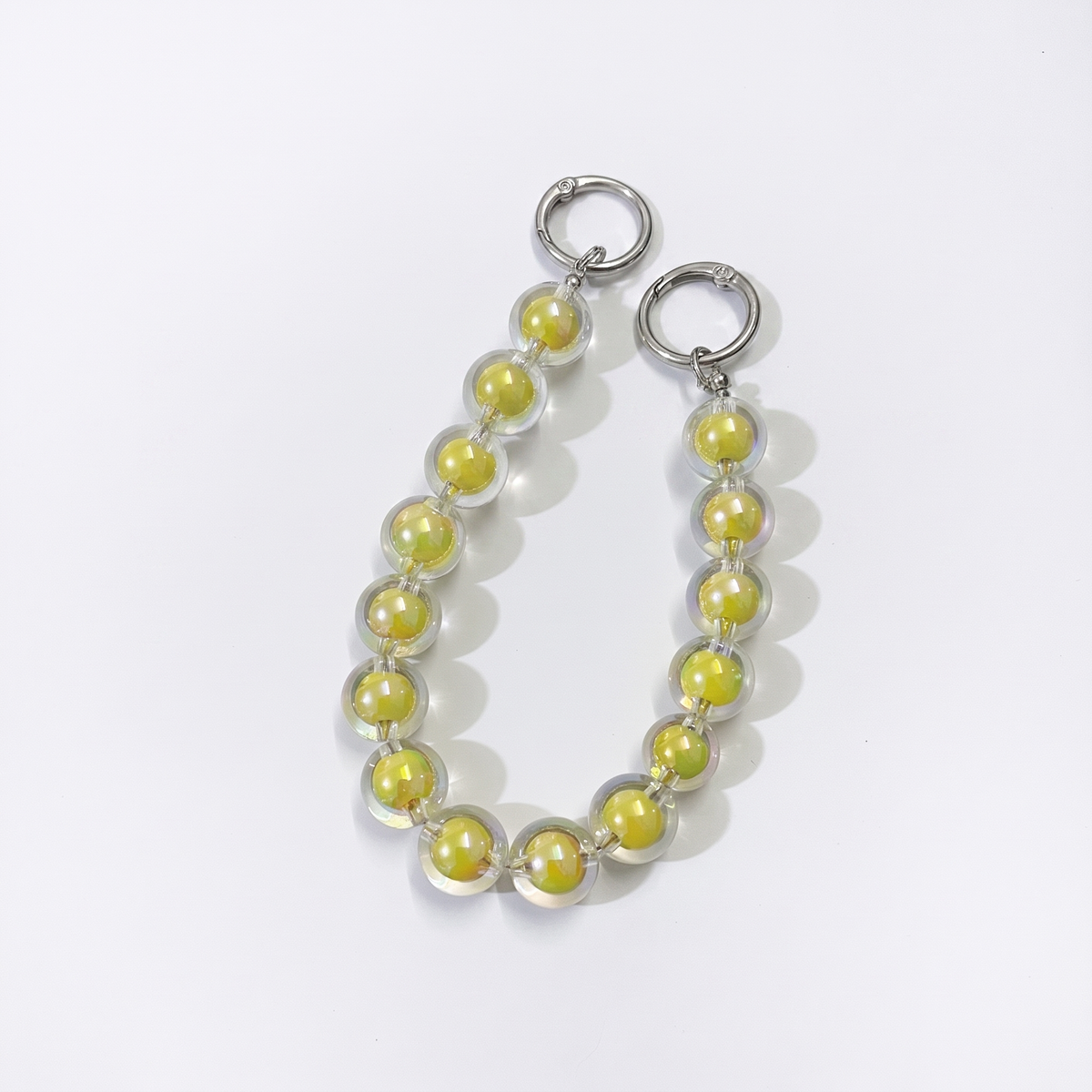 Transparent Double-Layer Round Bead Bag Chain