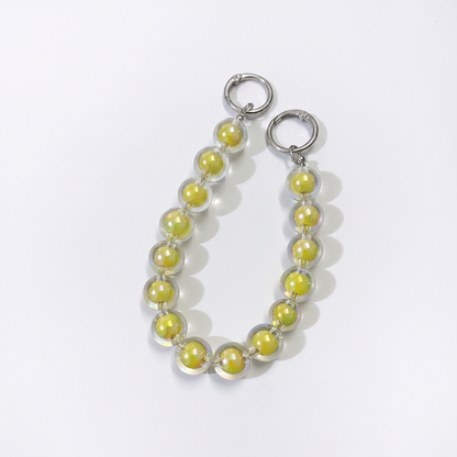 Transparent Double-Layer Round Bead Bag Chain