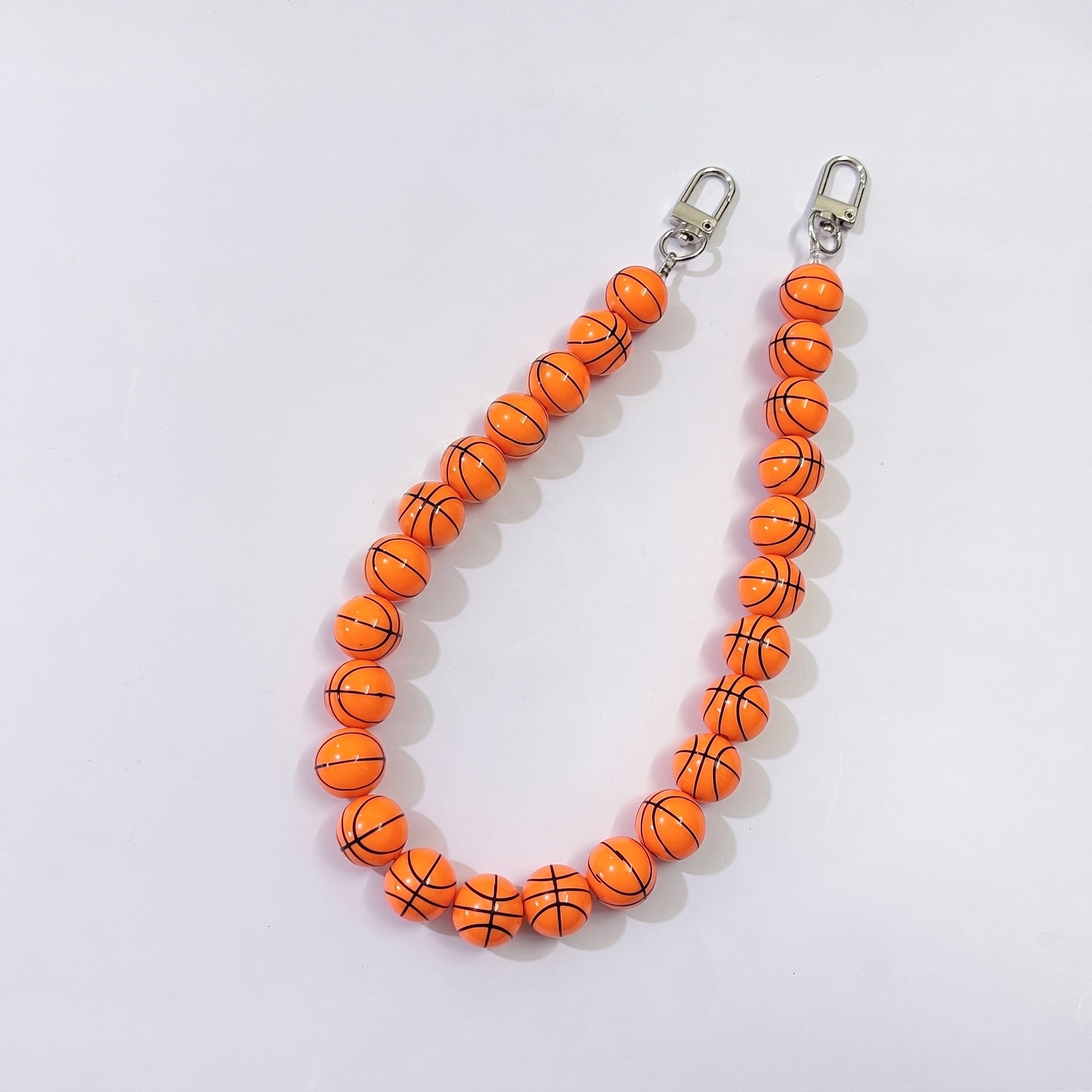 Sports Basketball Round Bead Decorative Bag Chain Strap, 20 Inches / 45cm Bag Decoration