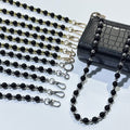 8mm High-end Black and Silver Beaded Bag Chain, Detachable Shoulder Strap, Bag Retrofit, Light Luxury Accessory for DIY Bag Decoration Hanging Chain