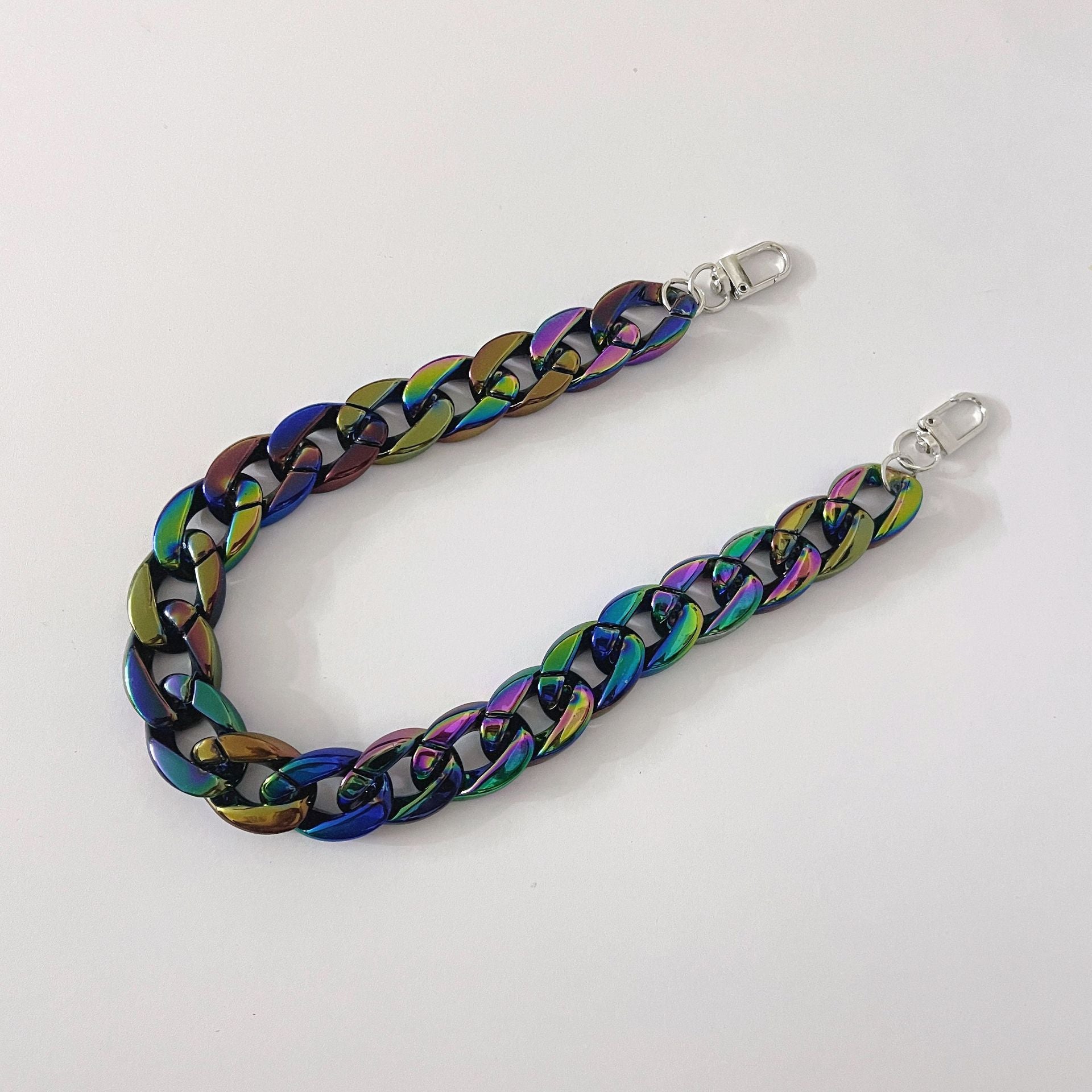 45cm Chunky Iridescent Acrylic Bag Chain Strap