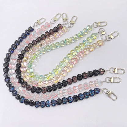 45cm (22 Inches) Clear Crystal Heart Beaded Bag Strap