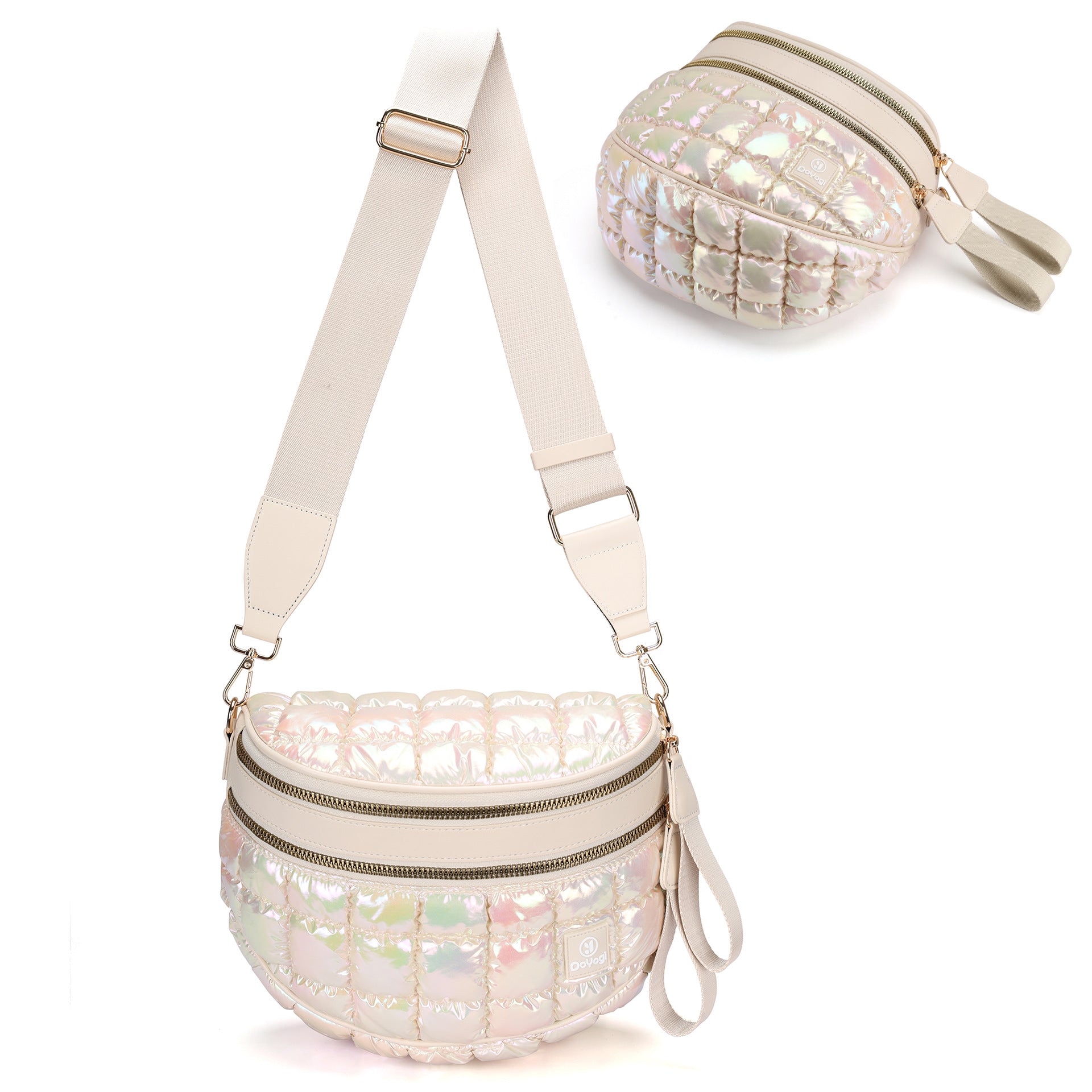 Puffer Crossbody Bum Bags for Women,Small Crossbody Bags for Women,Quilted Purse for Daily Travel,4.8L compact size,mom bag,small structured bum bag,Puffy Checkered Fanny Pack