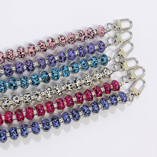 45cm Large‑Hole Heart Pattern Beaded Bag Strap
