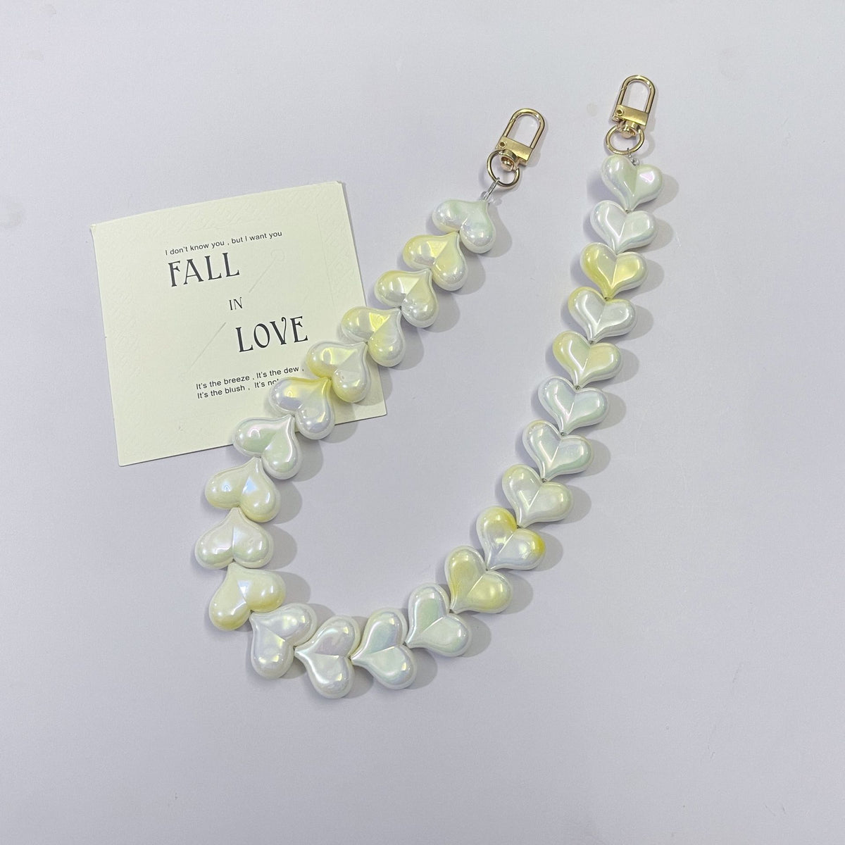45cm Iridescent Heart Bead Bag Chain Strap