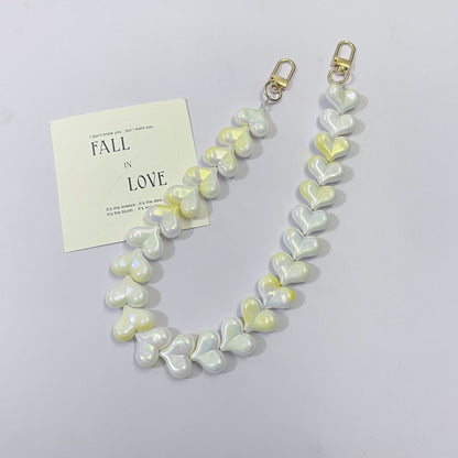 45cm Iridescent Heart Bead Bag Chain Strap