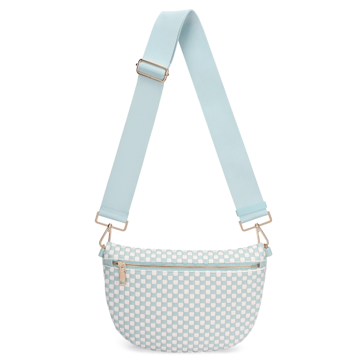 Woven Crossbody Bags For Women Checkered Bum Bag
