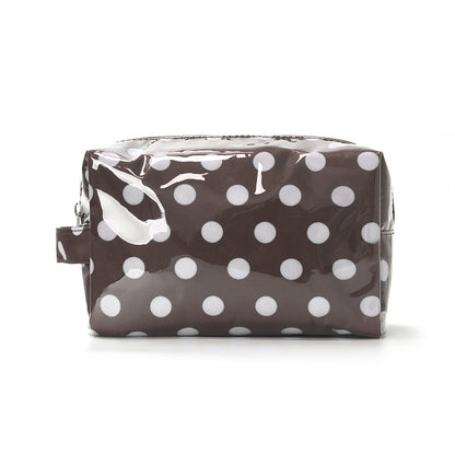 PVC Polka-Dot Cosmetic Bag Waterproof Travel Toiletry Organizer