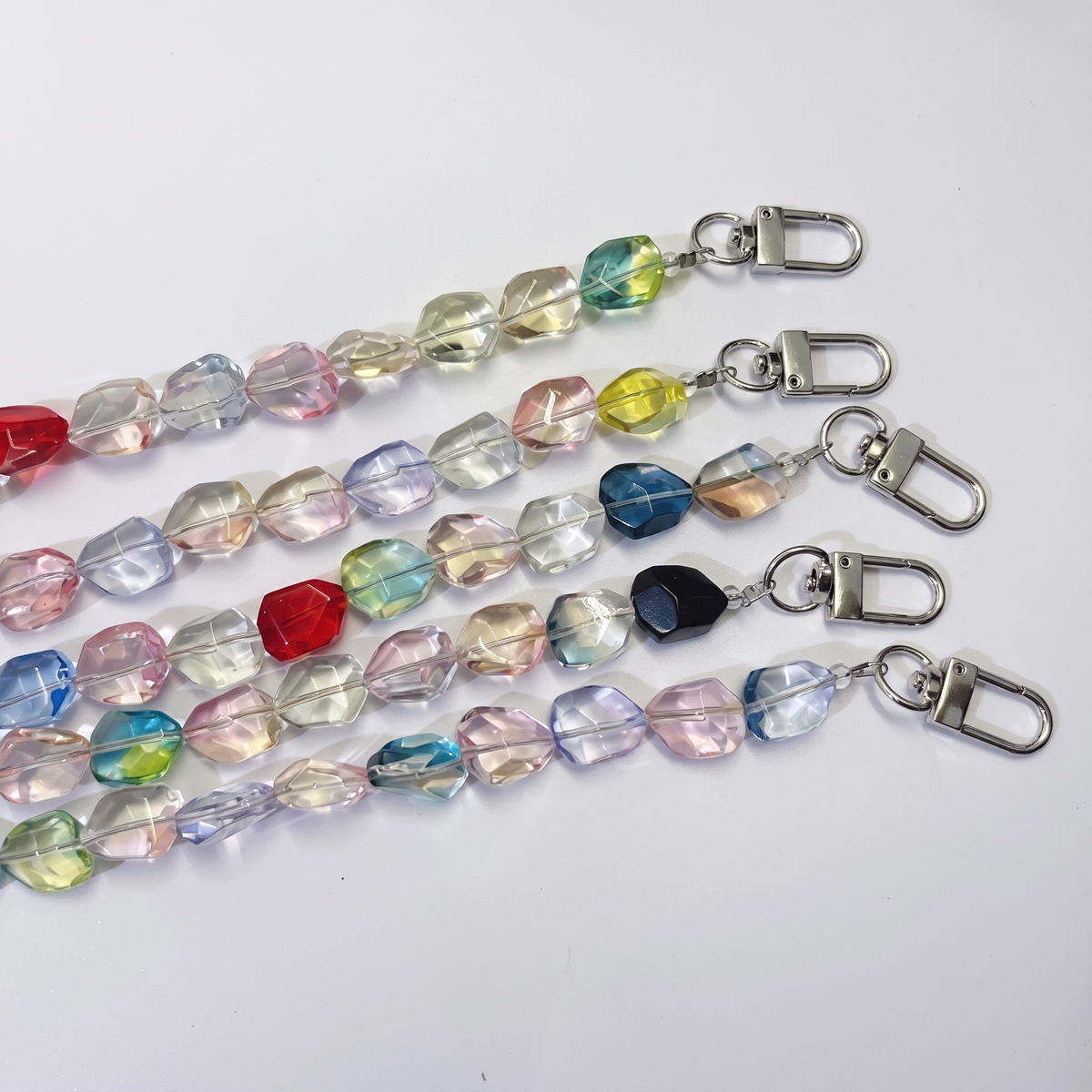 45cmm (17inches) Rainbow Multicolor Crystal Bag Chain