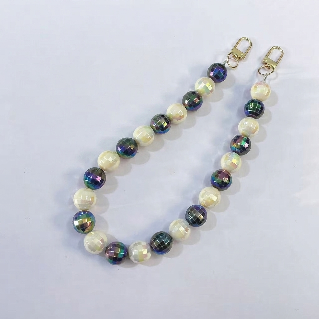 Colorful Iridescent Beaded Bag Chain, 45cm / 20 Inches