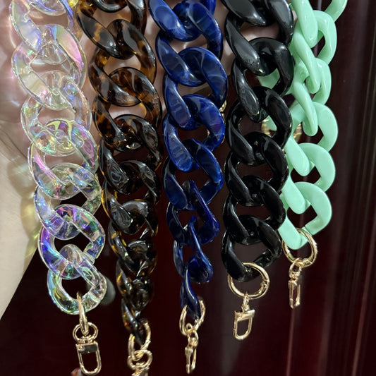 Large Flat Chain Strap - Acrylic Luxury Handbag Strap Fashionable for DIY Crafts