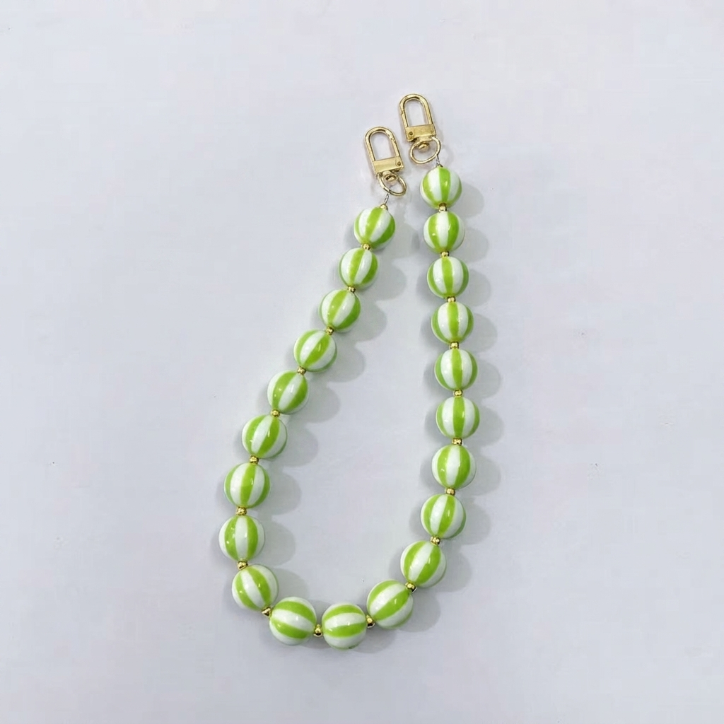 Striped Candy Color Beaded Bag Chain, 45cm / 20 Inches