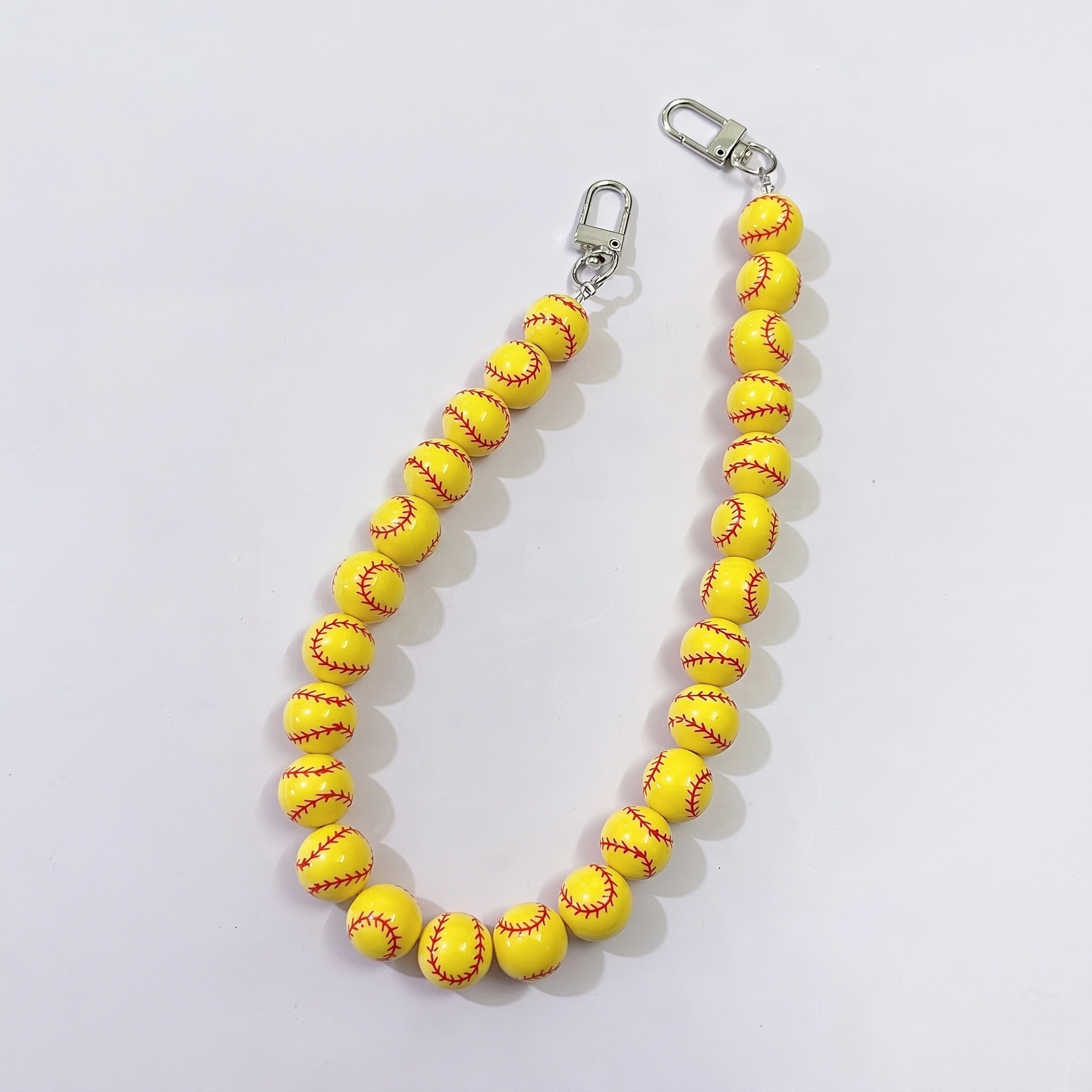 Sports Basketball Round Bead Decorative Bag Chain Strap, 20 Inches / 45cm Bag Decoration