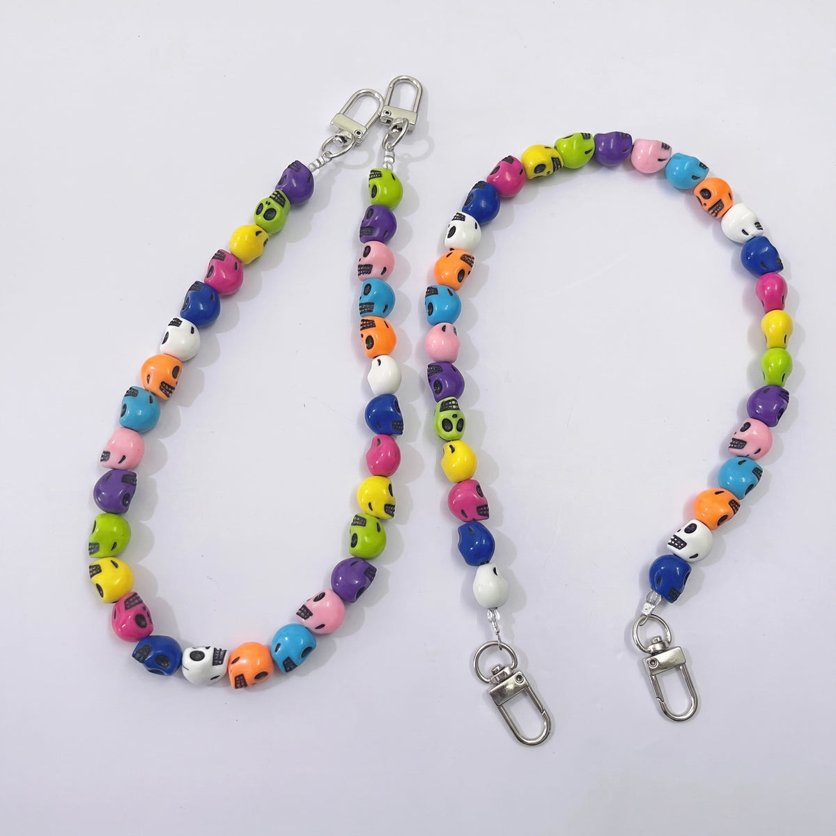 45cm Skull Mixed‑Style Beaded Bag Chain