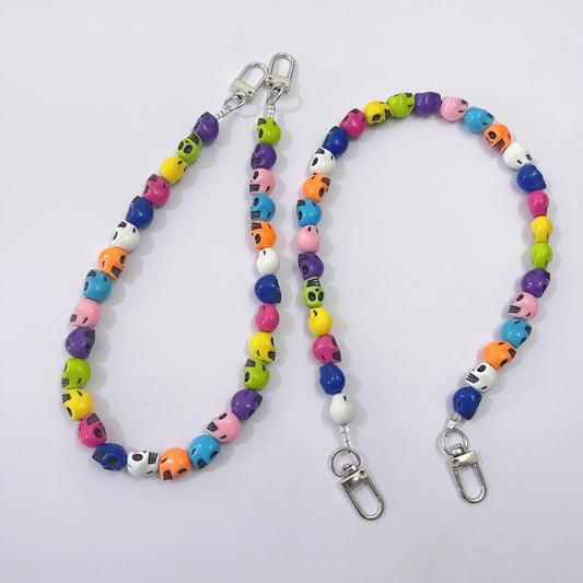45cm Skull Mixed‑Style Beaded Bag Chain