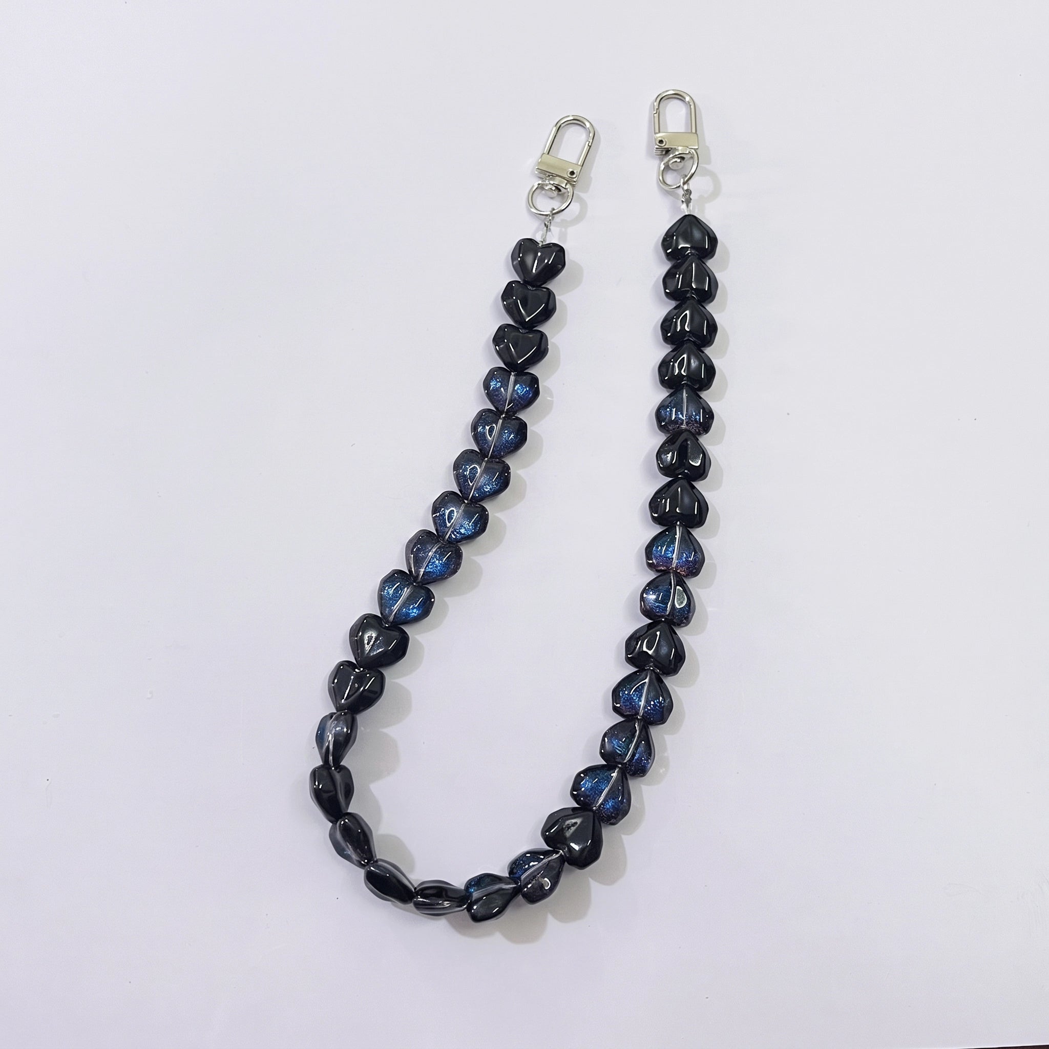 45cm (22 Inches) Clear Crystal Heart Beaded Bag Strap