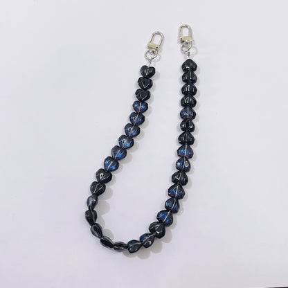 45cm (22 Inches) Clear Crystal Heart Beaded Bag Strap