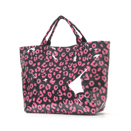 PVC Tote Bag Fashionable Commuter Beach Bag Large Capacity Portable Handbag Leopard Print