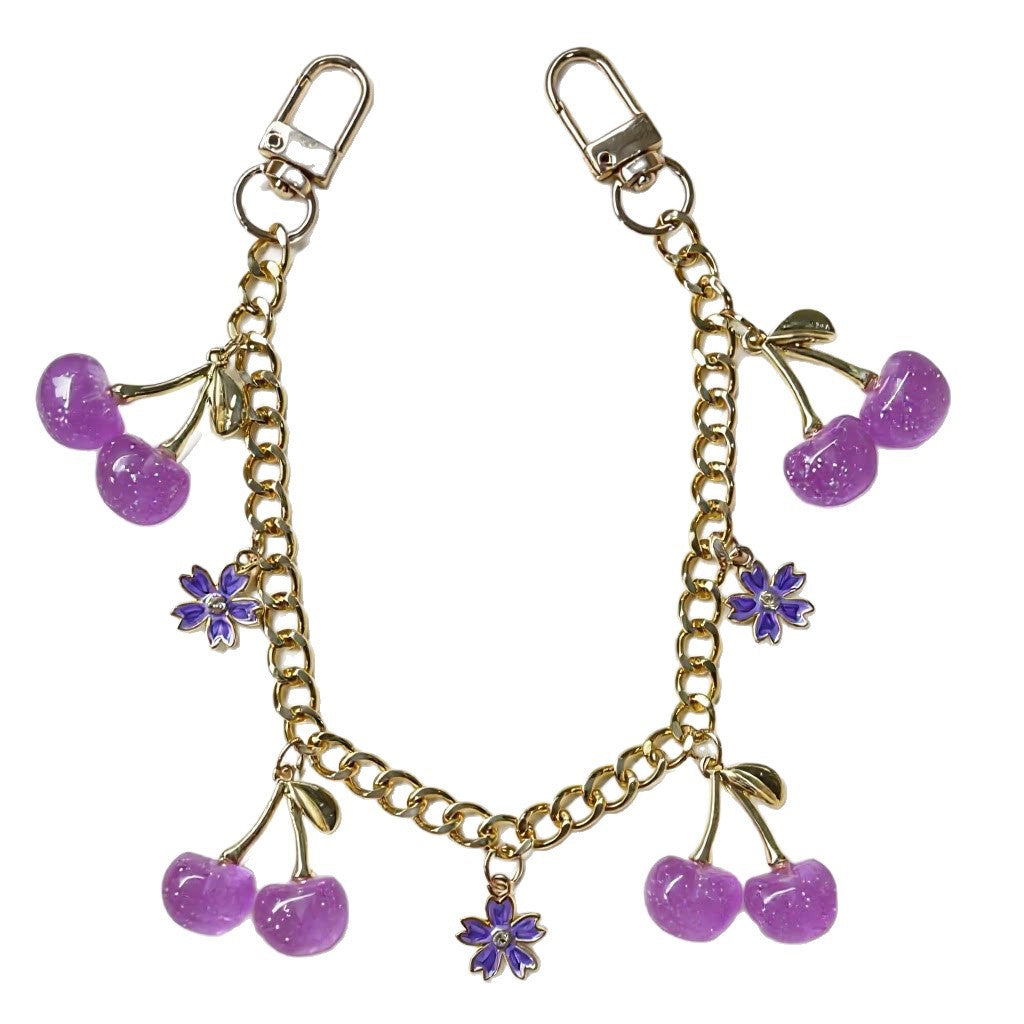 Cherry & Bow Bag Chain, Cute Decorative Handbag Charm for Women
