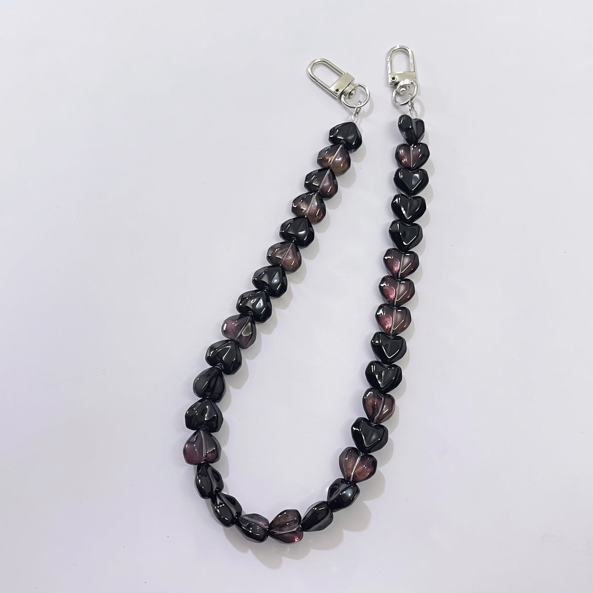 45cm (22 Inches) Clear Crystal Heart Beaded Bag Strap