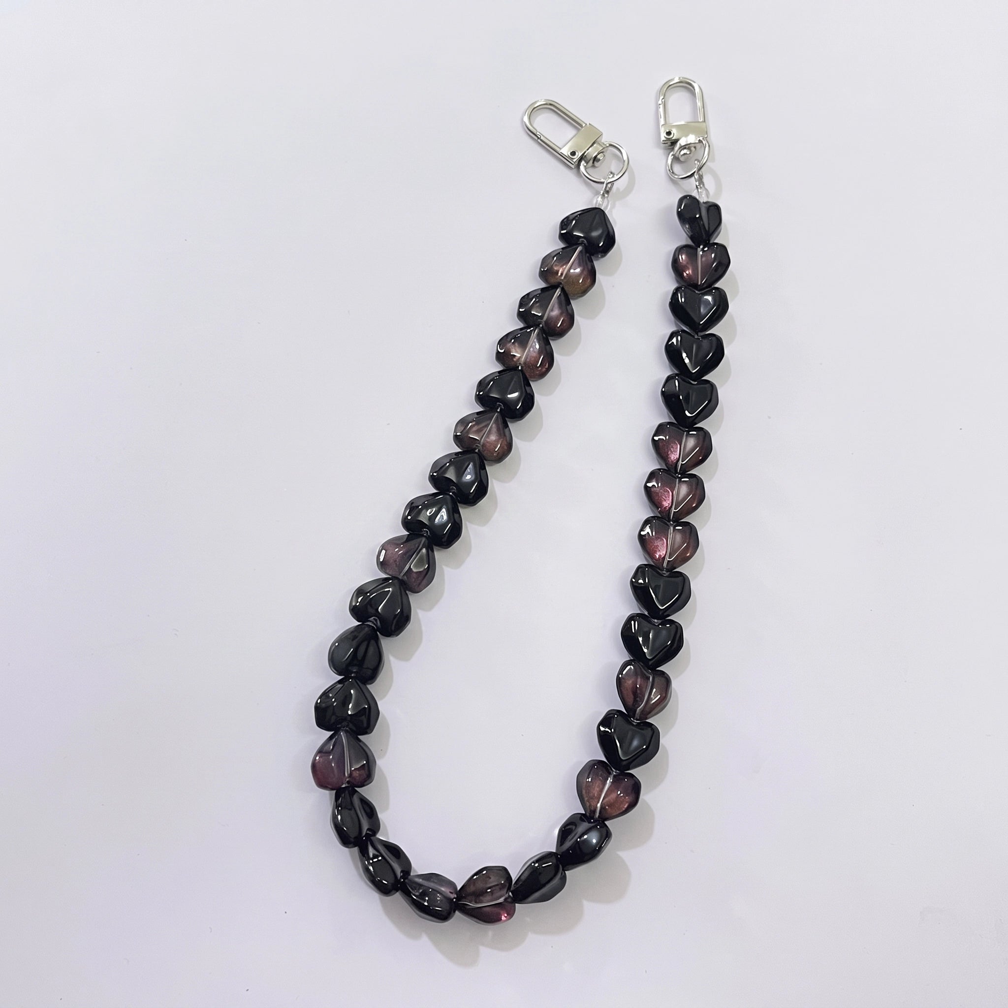 45cm (22 Inches) Clear Crystal Heart Beaded Bag Strap