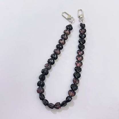 45cm (22 Inches) Clear Crystal Heart Beaded Bag Strap