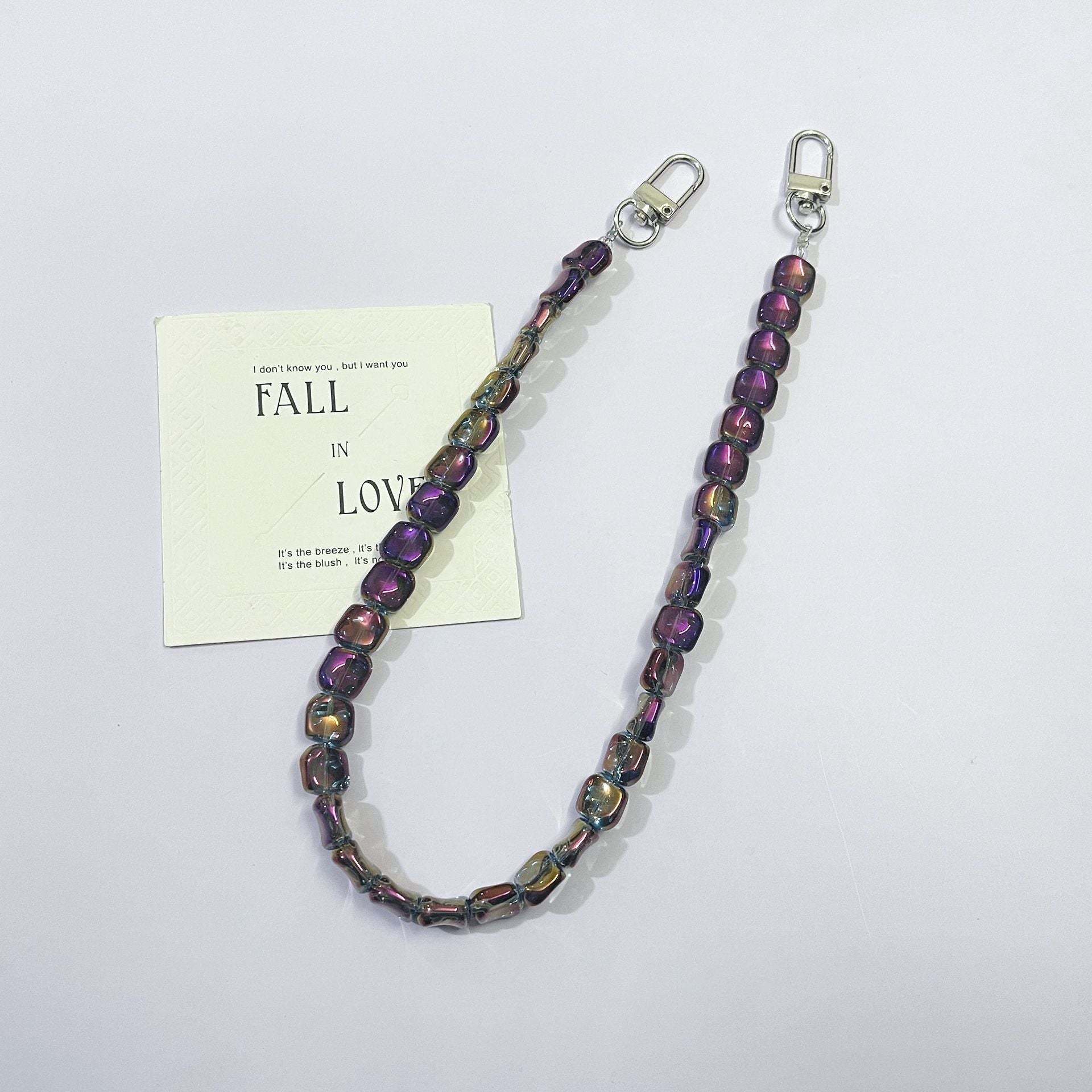 45cm (17.72 inches) Colorful Square Bead Chain Bag Strap