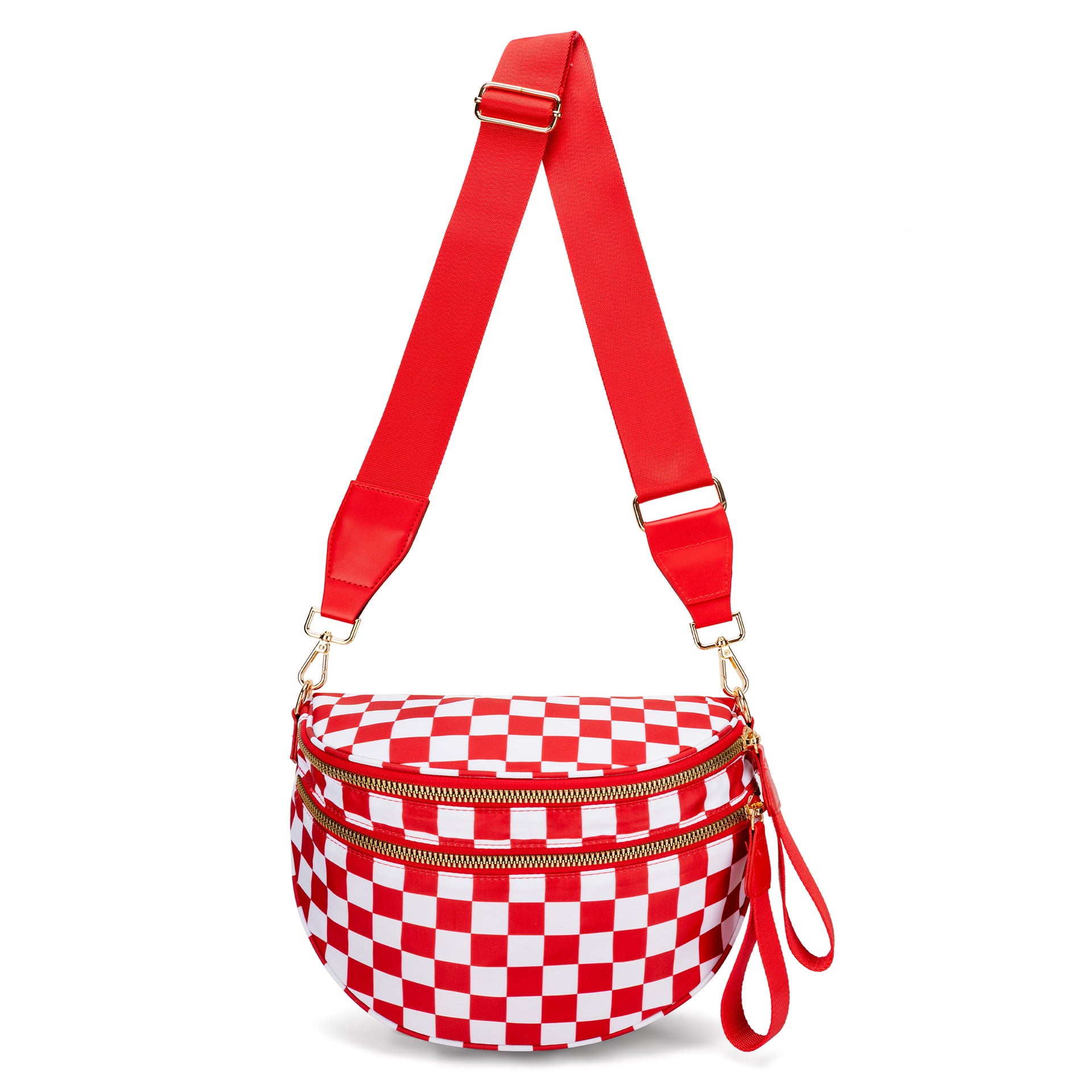 Checkered Crossbody Bum Bag Large Capacity Belt Bag for Women