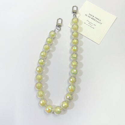 45cm Iridescent Faceted Round Bead Bag Chain